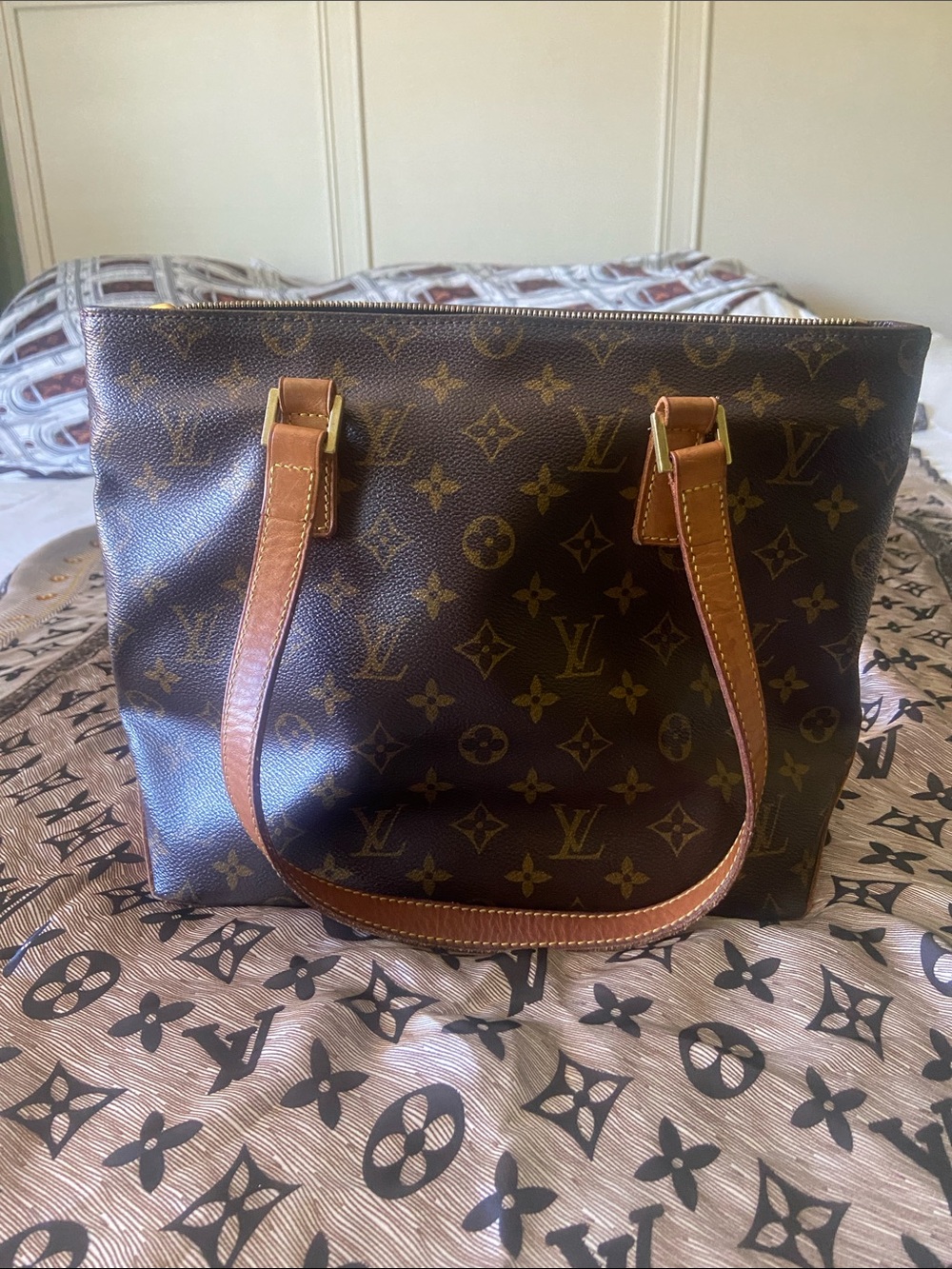 Louis Vuitton Monogram Canvas Tote in Brown and Tan